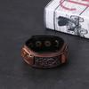 Men Women  Alloy Buckle Wide Cuff Bracelet Wrap Bangle Leather Wristband Punk Snap Bracelet