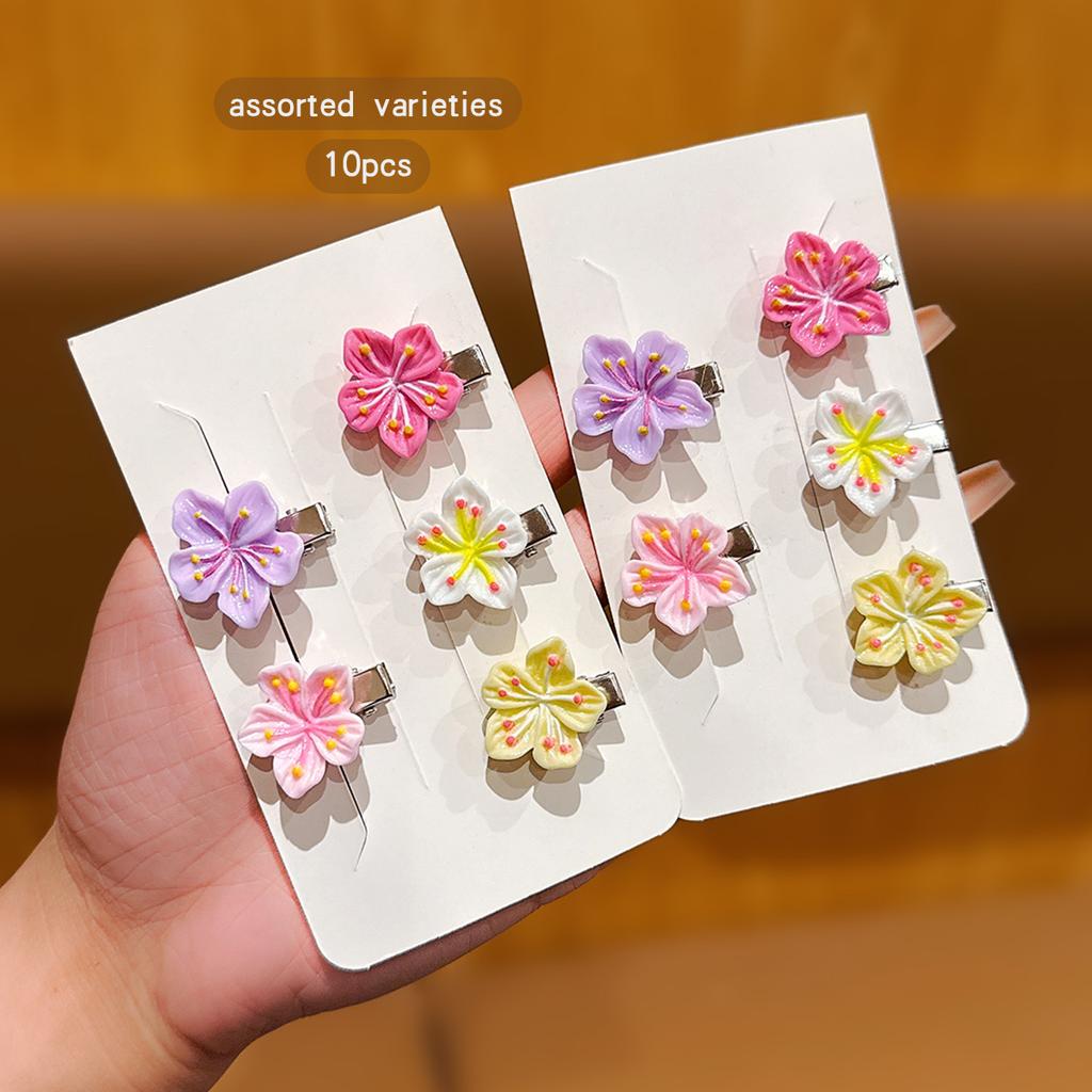 10 bunte zufällige süße florale Haarspangen, geeignet für den täglichen Gebrauch als Haarschmuck