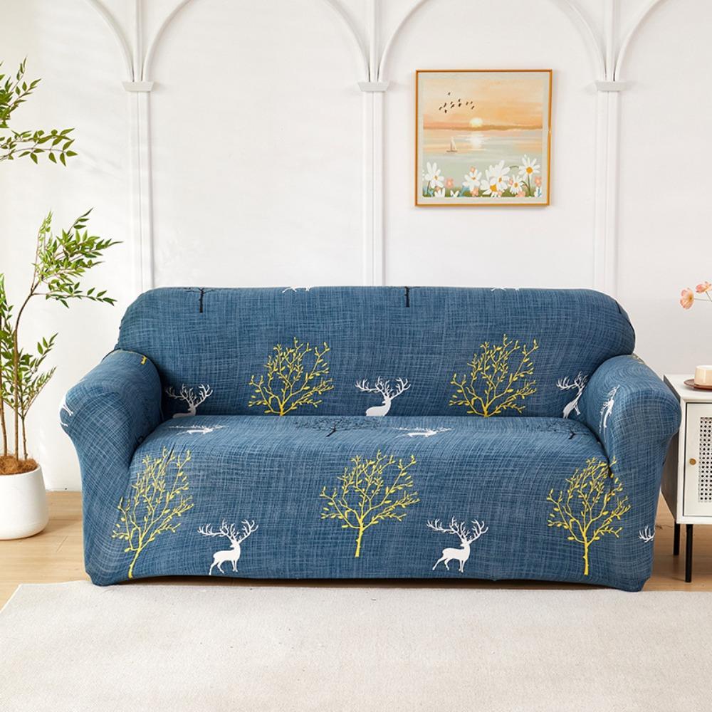 

Эластичный чехол на диван с принтом, полностью эластичный чехол, защита из мягкой ткани на 4 сезона Single S 90-140CM