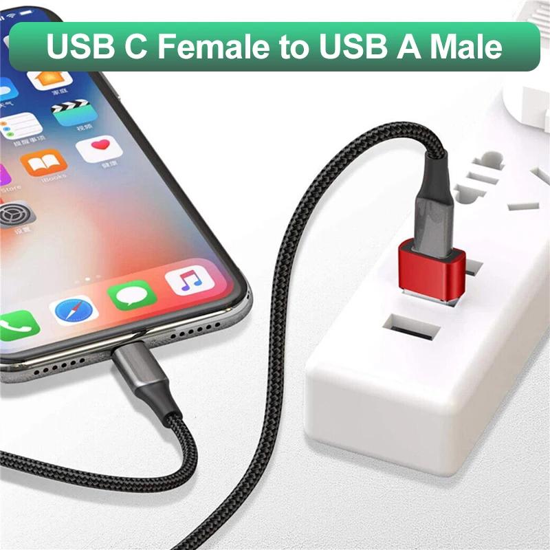 USB C Adapter USB 2.0 Male to USB 3.1 Type C Female Type-C Adapter Aluminum Alloy for Laptop Samsung Xiaomi 10 USB Adapter