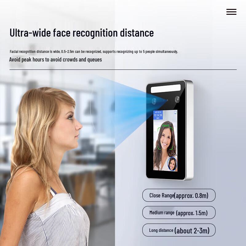 TIMY TM-AI01 5-inch AI Face Recognition Access Control & Attendance Terminal CN plug (adapter included)