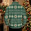 Men's Casual Quarter-Zip Stand Collar Sweatshirt with Christmas Print, Holiday Pullover