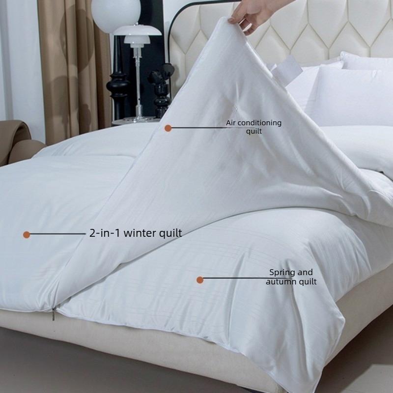 

Jacquard silk quilt two-in-one zipper model mother and child quilt thickened spring and autumn quilt universal in all seasons 150x200cm A