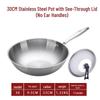 Germany Non-stick Stainless Steel Wok for Induction and Gas Stoves, Flat-bottomed Cookware.