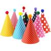 Chapeaux de fête d'anniversaire à pois Coloré Chapeau d'anniversaire en papier Ensemble DIY Fait main avec pompons Bandeau d'anniversaire pour bébé Baby Shower