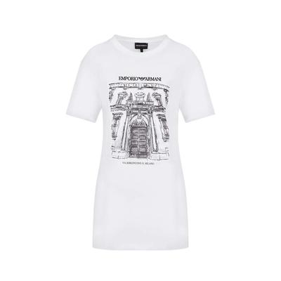 Solid Pattern Printed Round Neck Pullover Short Sleeve Regular T-Shirt Women Tops White 3R2T7S-2J53Z-0100