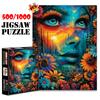 1 Box of 1000pcs Exquisite Jigsaw Puzzle,  Large Size, Dreamy Style Forest Flowers and Human Faces Blending, 500pcs Paper Puzzle, Suitable for Exquisi