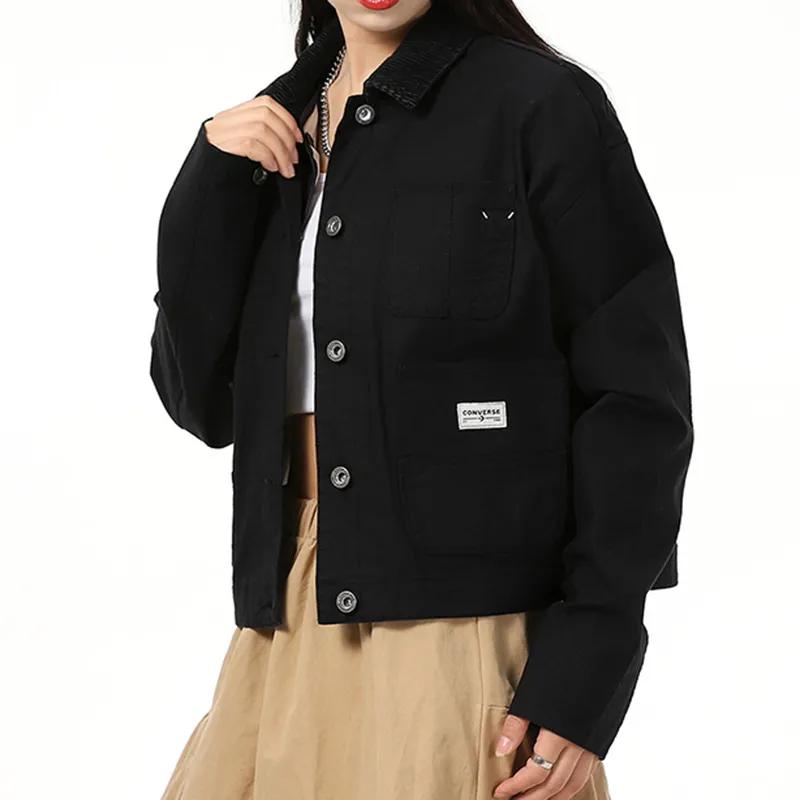 Converse Jackets Women's Black Lapel Moderate Workwear (Unisex) Jackets 10021081 A01
