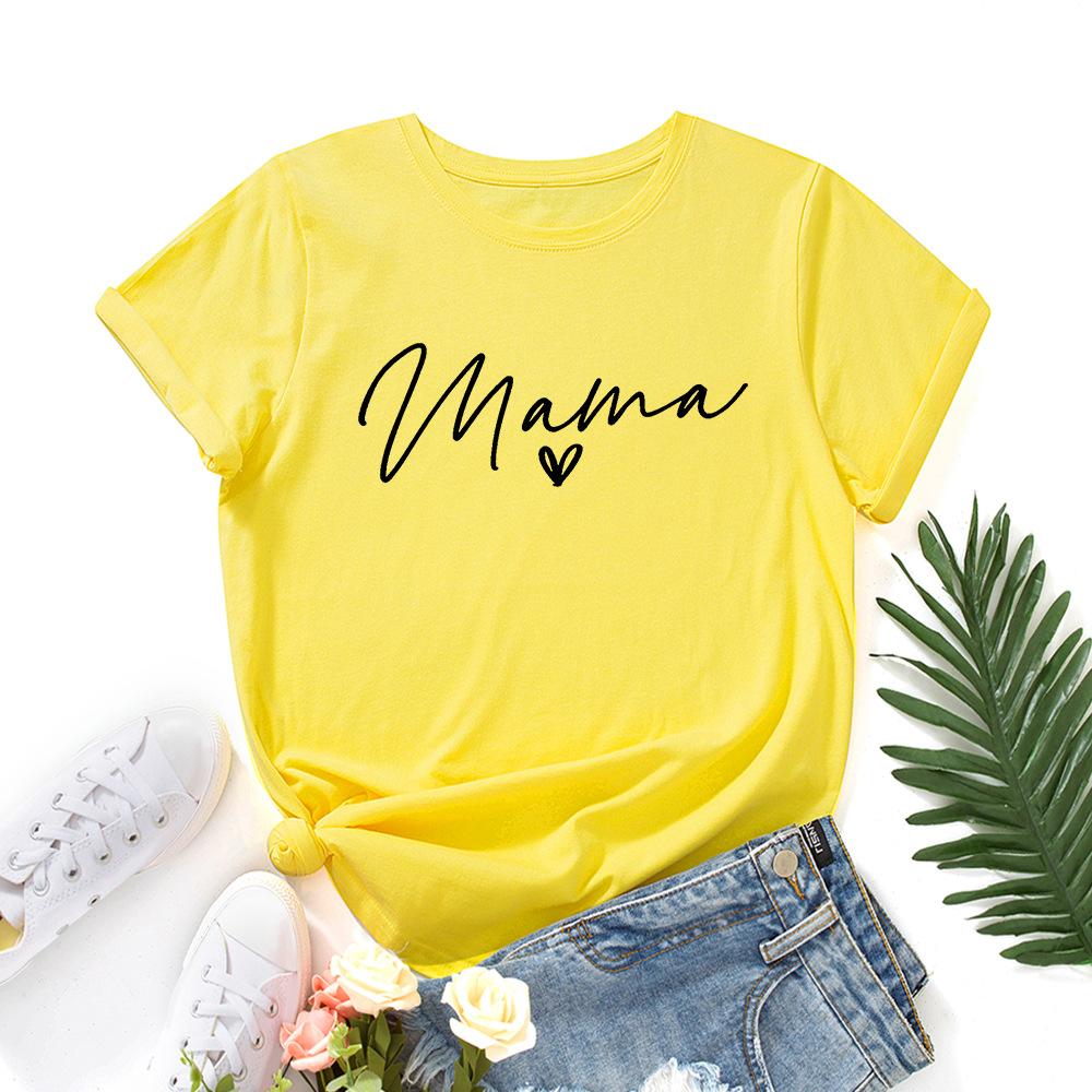 Sportwear Cotton T-Shirt Short Sleeve Round Neck Women 2d Print Tops