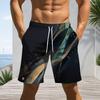 Men s Plus Size Colorful Ink Splash Printed Drawstring Waist Straight Leg Beach Shorts With Side Pockets