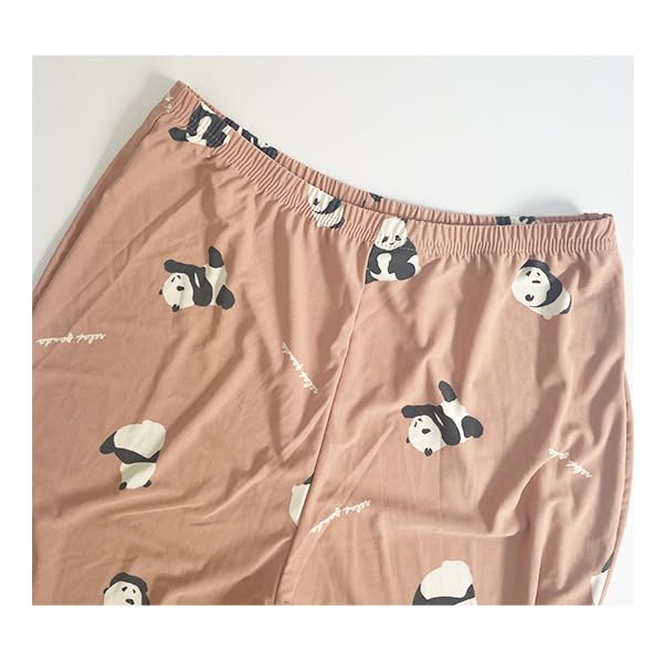 Stream Market Women's Summer Loungewear Set, Cool to the Touch, Stylish and Cute, Panda Design (WE-232-D)
