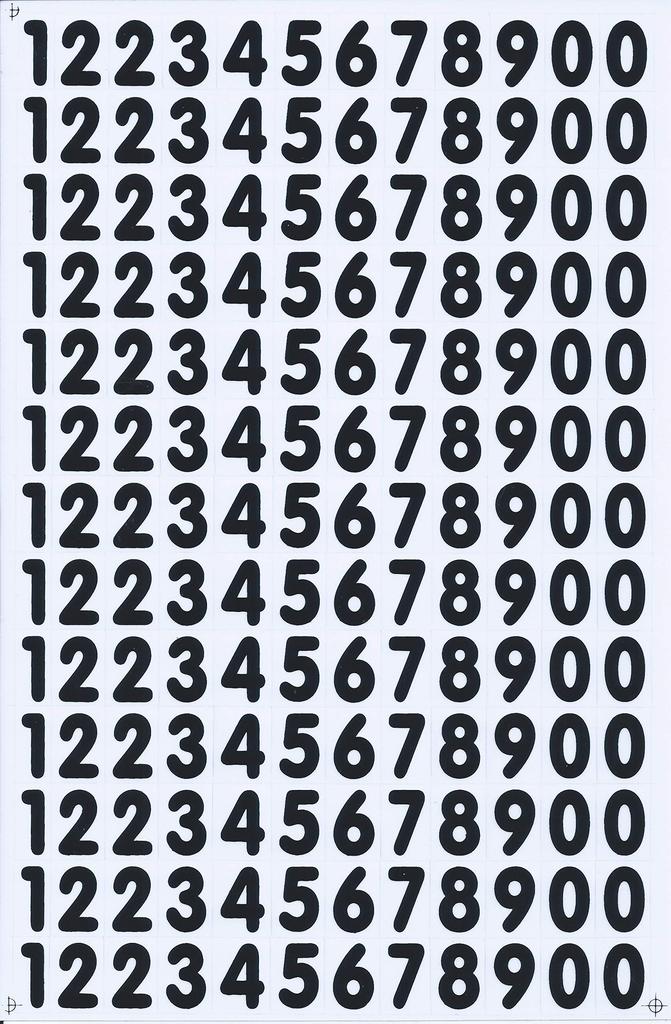 XIAXIN Waterproof PVC Number Sticker Weatherproof and for and Set, Water-Resistant, Nameplates, Suitcases, Lockers, Indoor/Outdoor Use, TS-530B (1,