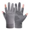 Windproof, waterproof and velvet thermal gloves, cold-proof cycling in autumn and winter, full-finger takeaway men's and women's handsome gloves