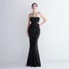 Vestido longo de lantejoulas para festa, vestido noturno para banquete, vestidos de noite