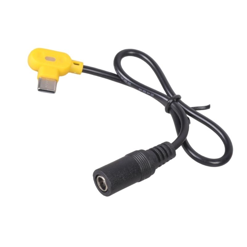 Right Angle Type C To 5.5x2.1mm Power Cord 3A Current 9V 12V 15V 20V For LED Lights Security Cameras Routers
