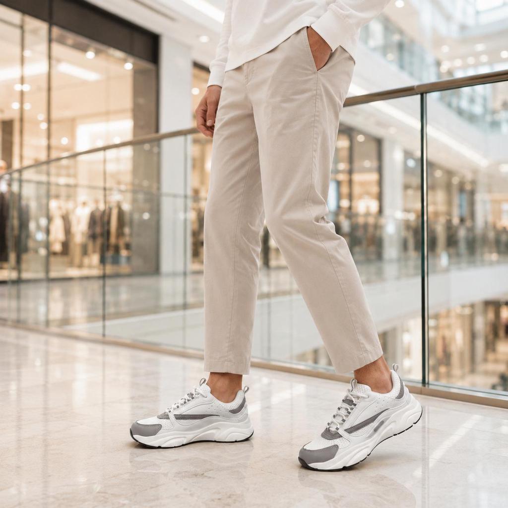European Station B22 Unisex Thick-Soled Sports Casual Sneakers - Breathable, Height-Increasing Dad Shoes.