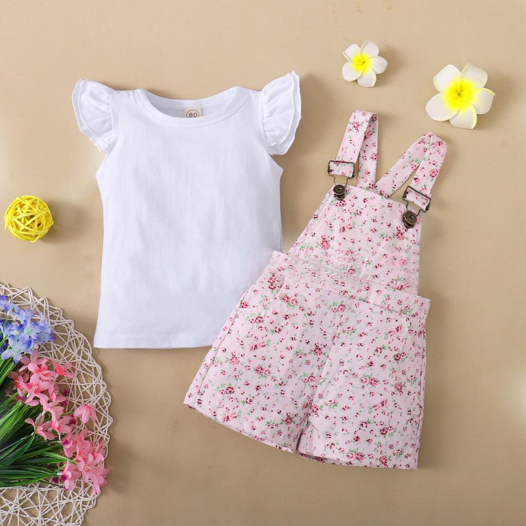 Letní dívčí šle s potiskem a květinovým potiskem pro sestry