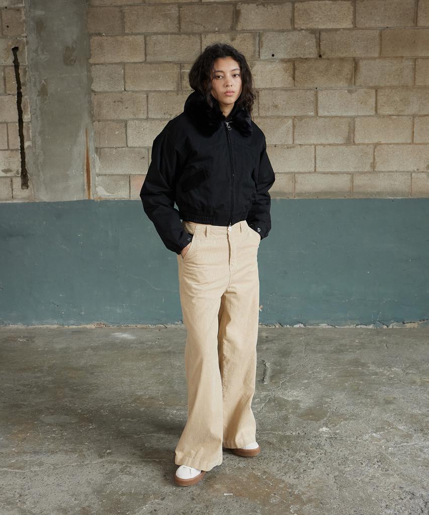 MAGOODGAN Chera 4806 Corduroy Wide Fit Beige Flare Pants
