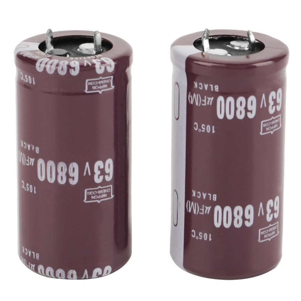 2pcs 63V 6800uF Electrolytic Capacitor 25 × 50mm 105℃