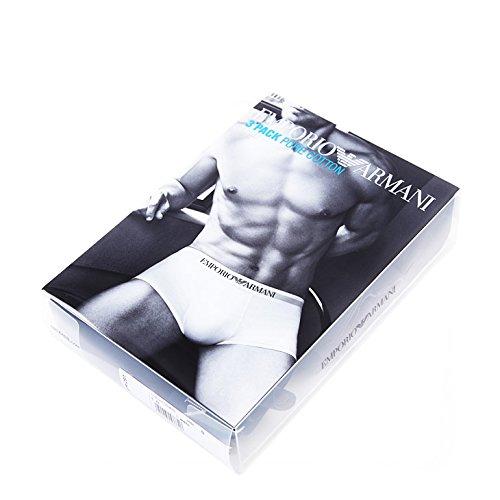Emporio Armani Men's 3-Pack Boxer Briefs, Low-Rise, Solid Colors, Brand Logo [Parallel Import]