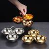 Stainless Steel Three Grid Plate, Metal Bowl, Circular Hand-held Tray, Tableware, KTV Snacks, Melon Seeds, Candy, Nut Plate