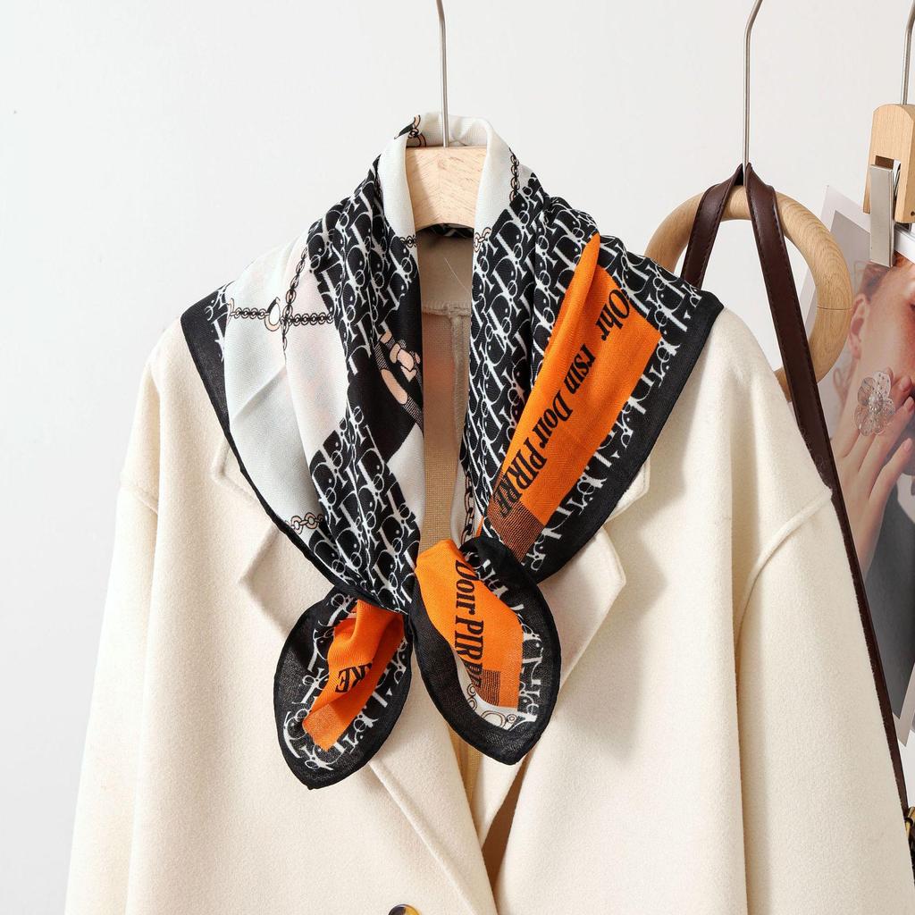 Paisley Patchwork Cotton & Linen Square Scarf for Women - Silk Neck Tie for Shirts, Suits & Waist - Spring/Summer Fashion Accessory