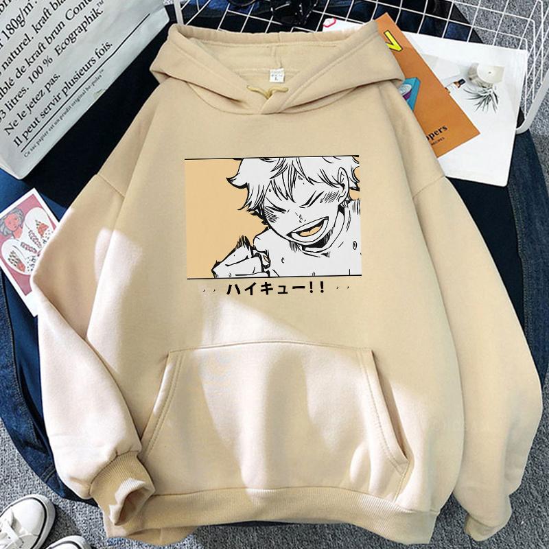 Fashion Harajuku Japan Anime Haikyuu Yu Nishinoya Men's Hoodies Women Winter Keep Warm Pullovers Streetwear Oversized Sweatshirt