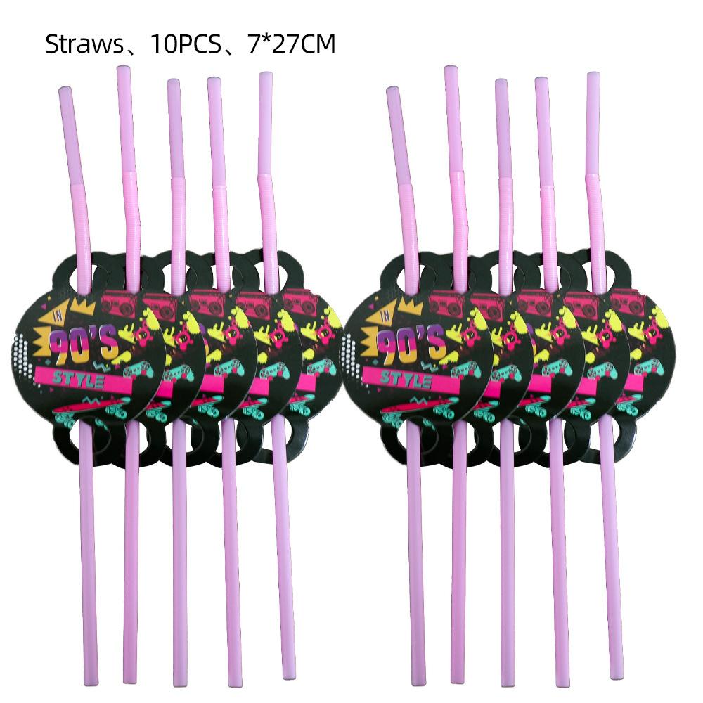 Foreign Trade 1990S Theme Party Supplies Party Scene Arrangement Props Disposable Tableware Paper Cup Paper Plate Background