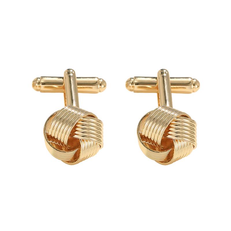 Popular European & American Twisted Sleeve Hollow Cufflinks for Men's Shirts