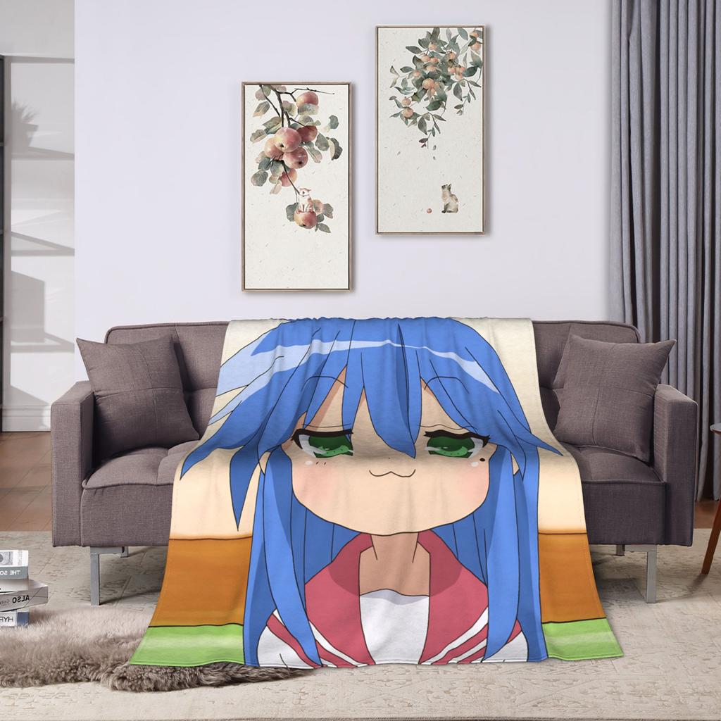 Konata izumi L-Lucky S-Star Blanket Warm Novelty Plush Bedding Throws For Child Couch Bed Flannel Bedspread Bed Cover