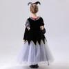 hildren's oker ueen lack and hite Plaid ress Clown Dress Princess Dress alloween Costume