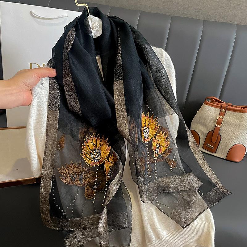 New Solid Silk Wool Scarf for Women Shawls Scarves Summer Lady Hijab Winter Fashion Warm Long Bandana Foulard Pashmina Poncho