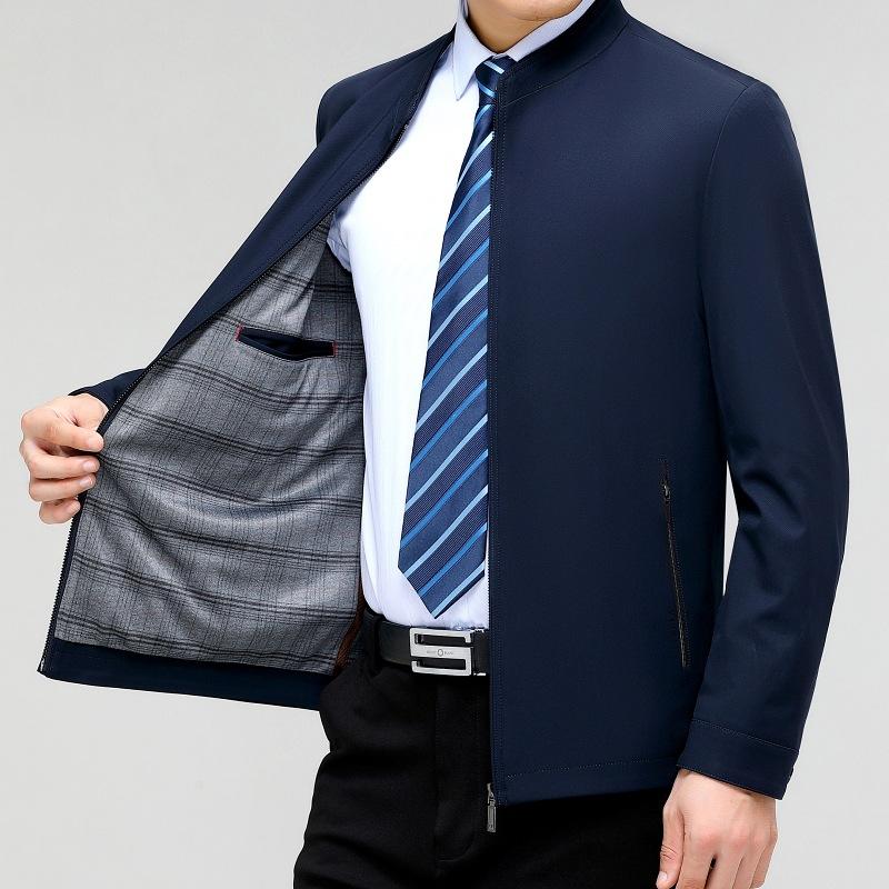 Genuine men's jacket, dad jacket, jacket stand collar, casual business executive spring and autumn