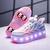 Popular Runaway Shoes Boys Summer Breathable Children Primary School Students Sports Shoes Luminous Light Shoes Skating Roller Shoes Girls