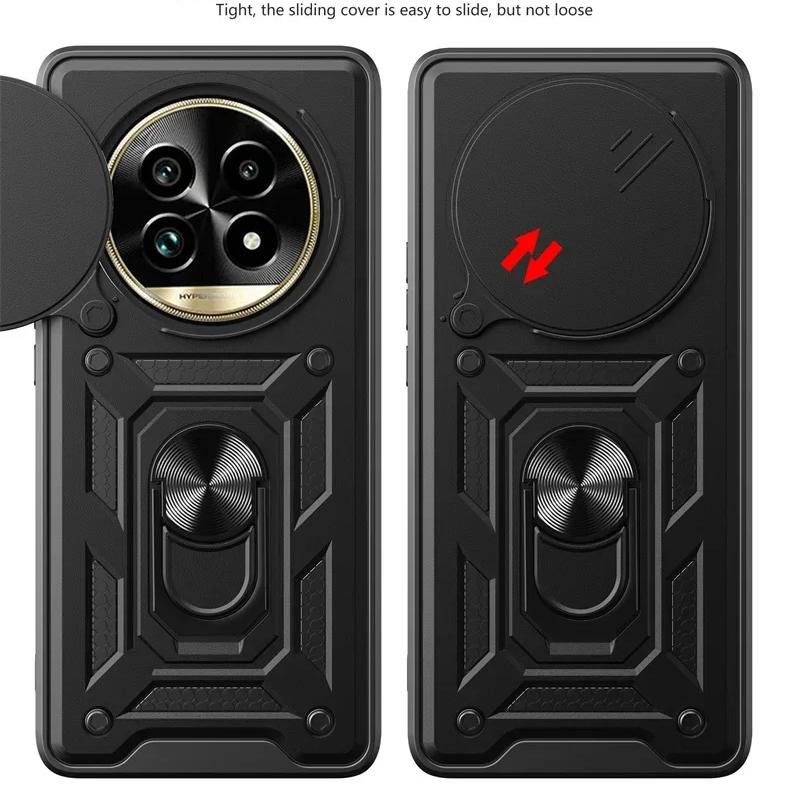 For Realme 13 Plus 5G Case Armor Shockproof Back Cover for Oppo Realme13+ 5G 13 Pro Plus Reno12Fs Magnetic Ring Holder Stand Cover