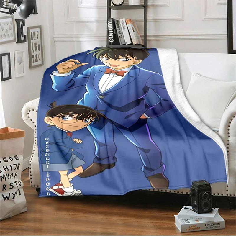 Cartoon Cartoon Detective Conan Printed Blanket, Fashionable Soft Warm Flannel Blanket, Bed Sofa Outdoor Travel Picnic Blanket