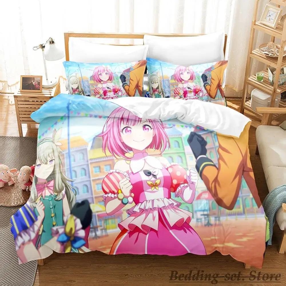 New Wonderlands x Showtime Anime Girls Bedding Set Single Twin Full Queen King Size Duvet Cover for Adult Kid Bedroom