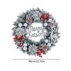 Xmas Wreath for Front Door 15.7 Inch Snow Flocked Artificial Xmas Wreath with Red Berries and Pine Cones for Winter