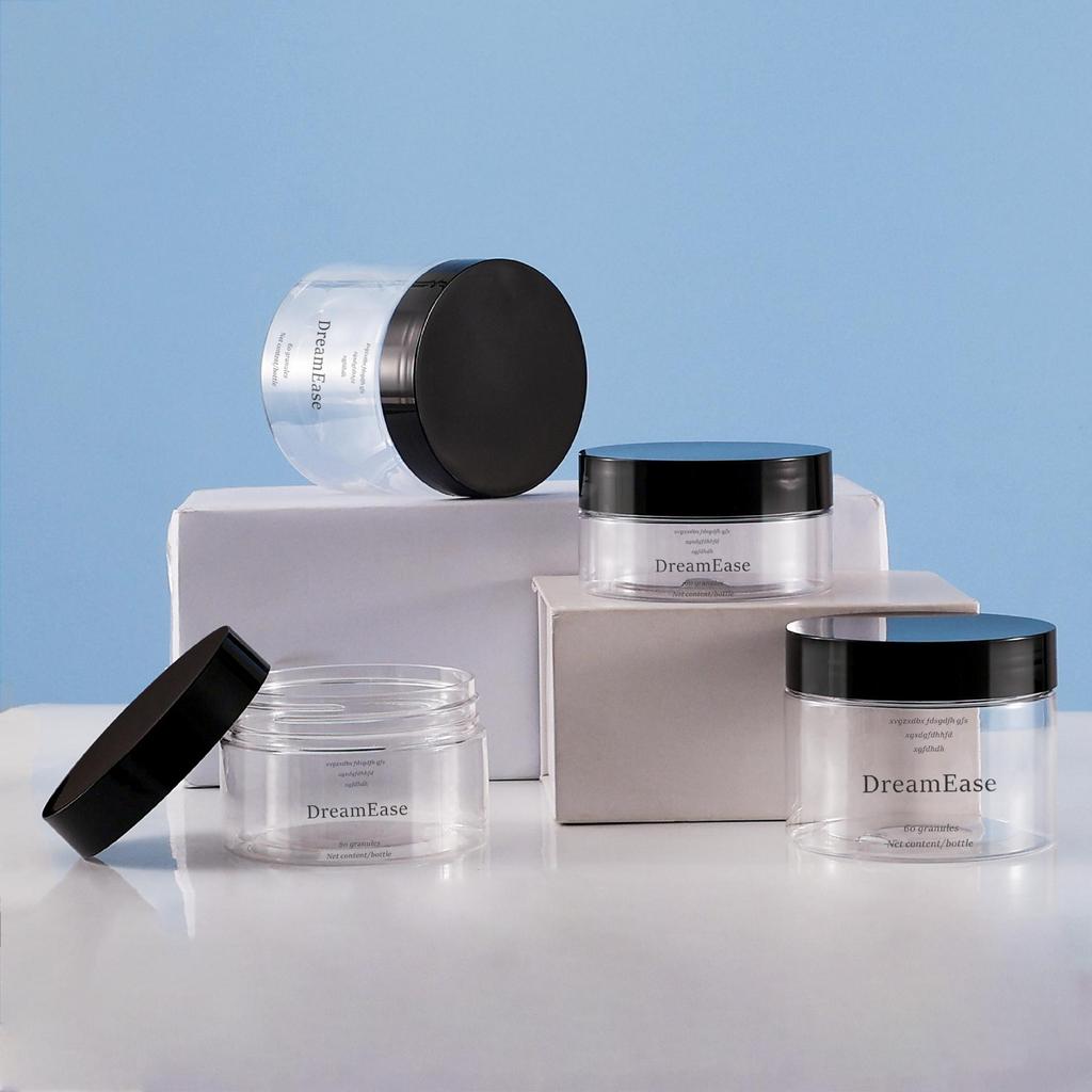 Plastic Pet Cream Bottle: 30g/50g/100g with Black Lid, 68Tooth Design, for Skincare, 700g