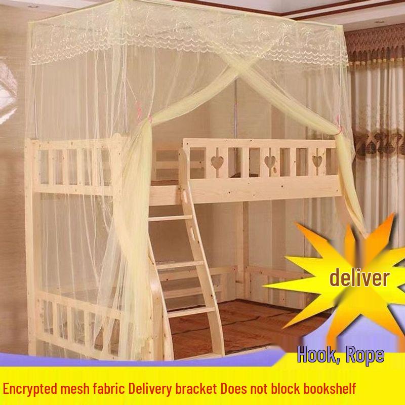 Child & Mother Integrated Bunk Bed with Double Layer Encrypted Mosquito Net and Thickened Support