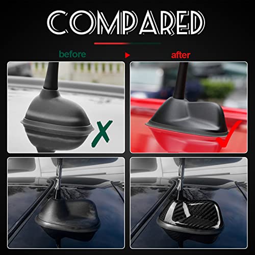 AIRSPEED Shark Fin Antenna Cover for Mini Cooper R55/R56, Waterproof Protective Layer, Carbon Fiber Look Car Decoration (Black)
