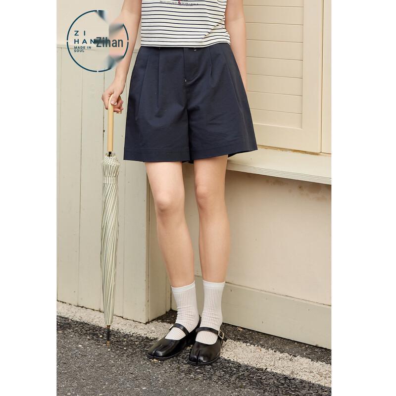 ZIHAN Women s Straight-Leg High-Waist Casual Shorts S