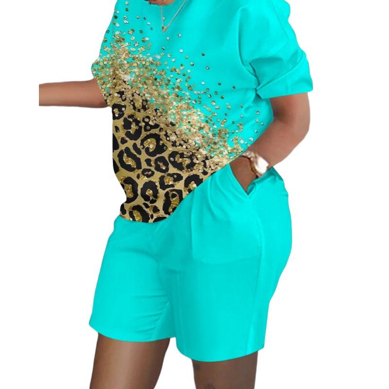 YYFS Moda dame ocazional vară primăvară mâneci scurte cu gâtul O pantaloni pantaloni costume