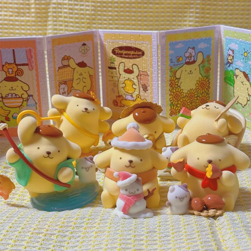 MINISO Pom Pom Purin The Four Seasons Series Blind Box PomPomPurin Anime Action Figure Surprise Bag Collection Models Toys Gifts