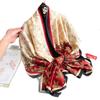 New Silk Scarf Maple Leaf Printing Long Scarf Li Jin Forged Shawl Spring and Autumn Simulation Silk Scarf Light Luxury Fashion Scarf