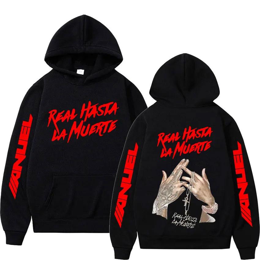 Rapper Anuel AA Real Hasta La Muerte Hoodies Men Women Hip Hop Retro Style Sweatshirt Pullover Harajuku Fashion Oversized Hooded