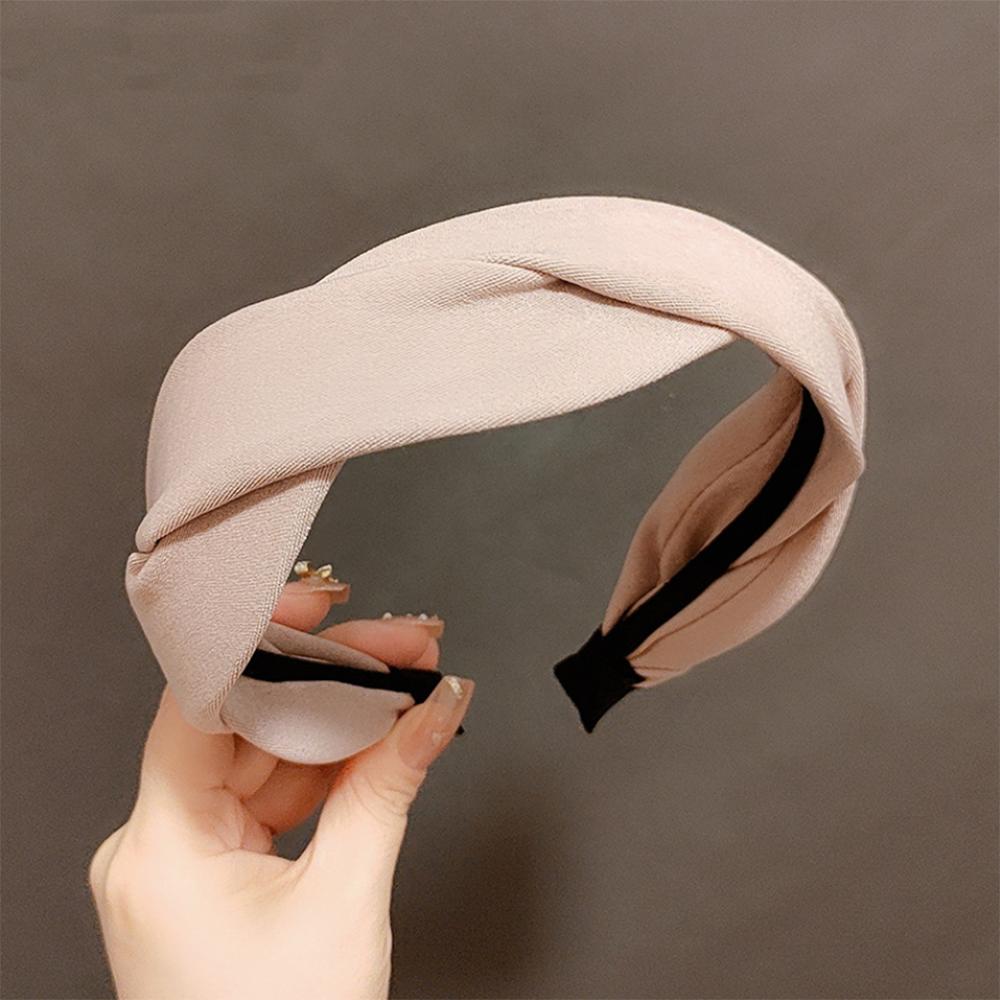 

Новая Мода Женская Повязка на Голову Широкая Боковая Плетеная Повязка для Волос Однотонный Тюрбан Обруч для Волос Головной Убор Взрослые Аксессуары для Волос