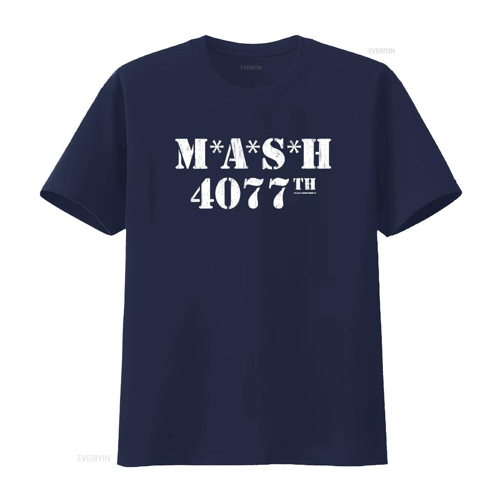 MASH 4077th Distressed T Shirt for Men Vintage Style Print vintage Washed Soft Casual Comfortable Slightly Stretched Breathable
