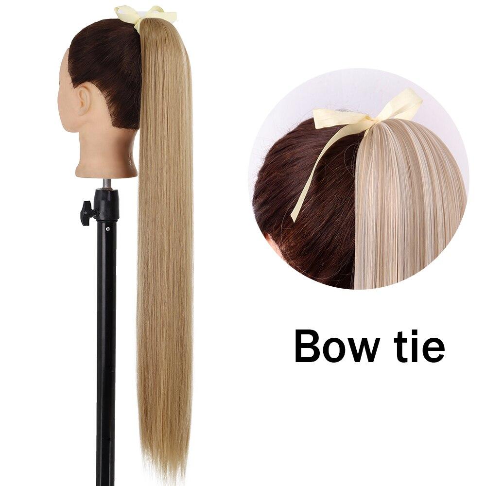 XINRAN Peluca de Cola de Caballo Recta Super Larga para Mujer Colorida Lazo Velcro Extensiones de Cabello Sintético Resistente al Calor Cola de Caballo