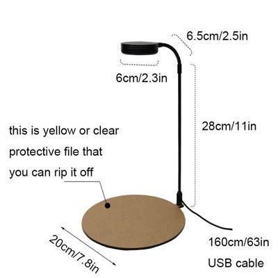 Schwarzes dimmbares 5W LED-Aquarienlicht mit Timer und USB-Stecker, 3000K Warmweiß, 6000K Kaltweiß, Pflanzenwachstumslampe mit Sockel